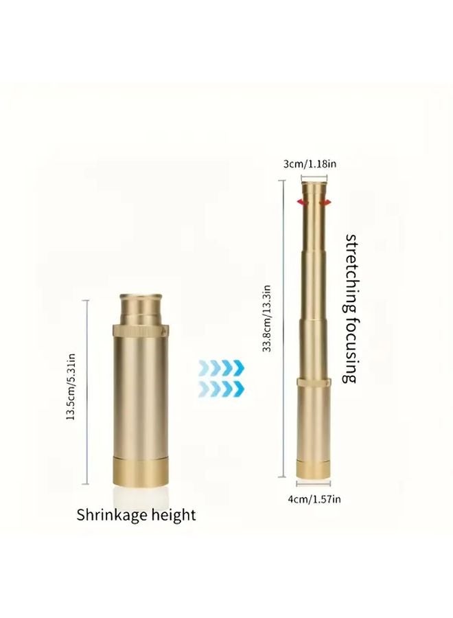 Golden Monocular Telescope Adjustable Focus Portable for Bird Watching Hiking - Image 4
