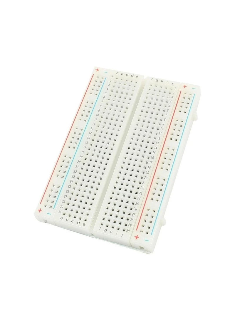 Solderless Breadboard 400 Tie Point PCB BreadBoard For Arduino White/Blue/Red 11.8x1x7centimeter