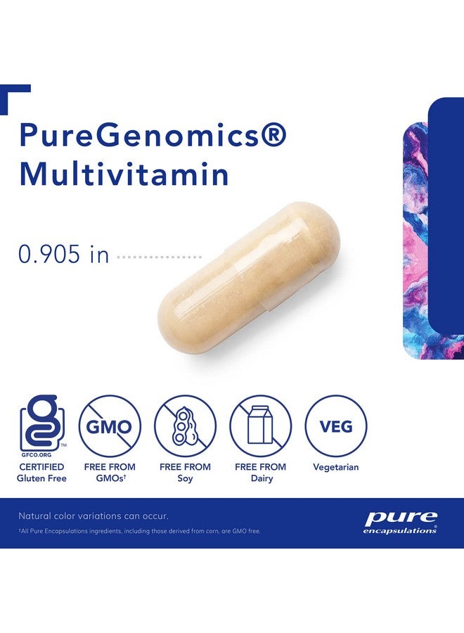 Pure Encapsulations PureGenomics Multivitamin - Supplement to Support Nutrient Requirements of Common Genetic Variations - with Vitamin A,B,C,D,E, K & Minerals - 30 Capsules - Image 2