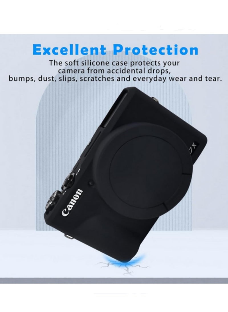 1PCS Soft Silicone Protector Skin Case for Canon G7X III G7X Mark III with Removable Lens Cover Camera Bag Skin for Canon PowerShot G7X III  - Image 2