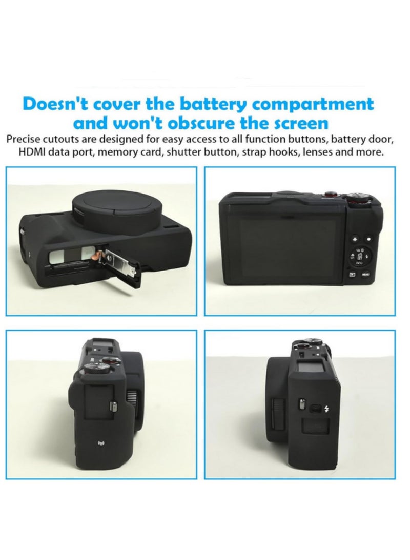 1PCS Soft Silicone Protector Skin Case for Canon G7X III G7X Mark III with Removable Lens Cover Camera Bag Skin for Canon PowerShot G7X III  - Image 4