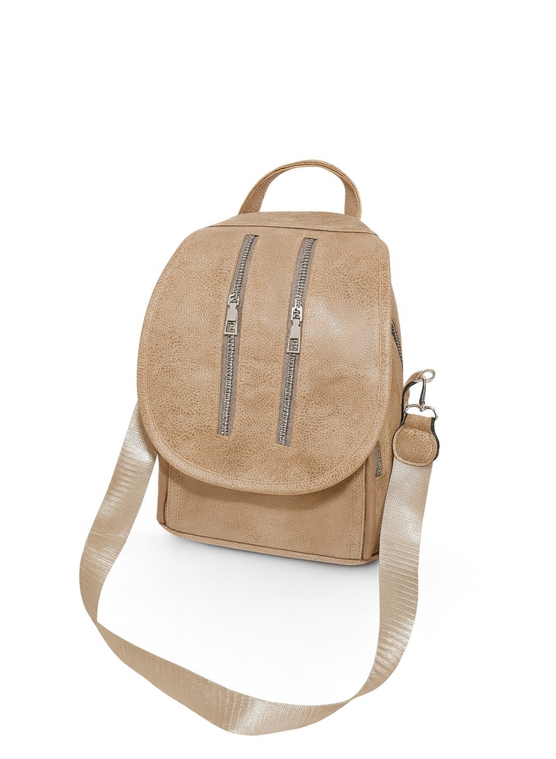 Women’s Leather Backpack for Daily Use – Multi-Pocket Design - Image 1