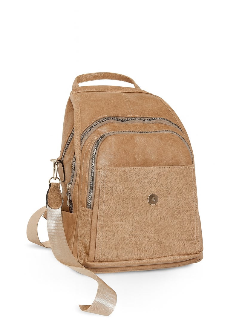 Women’s Leather Backpack for Daily Use – Multi-Pocket Design - Image 4