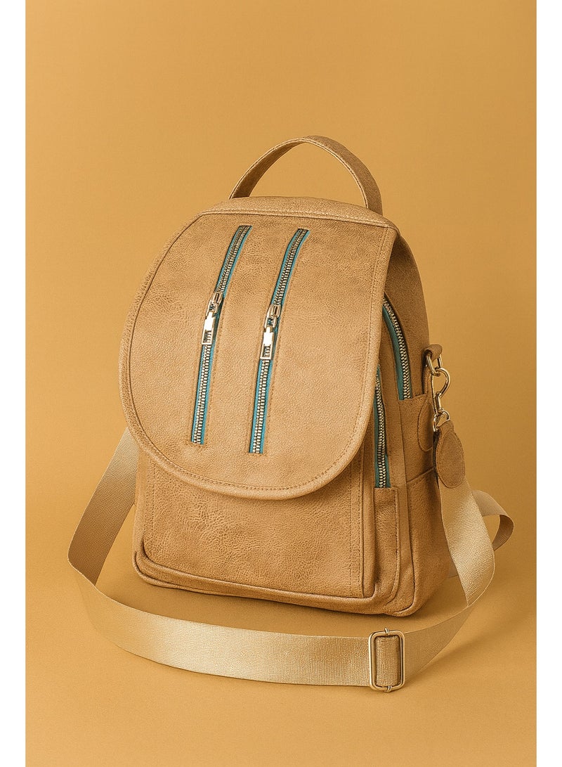 Women’s Leather Backpack for Daily Use – Multi-Pocket Design - Image 5