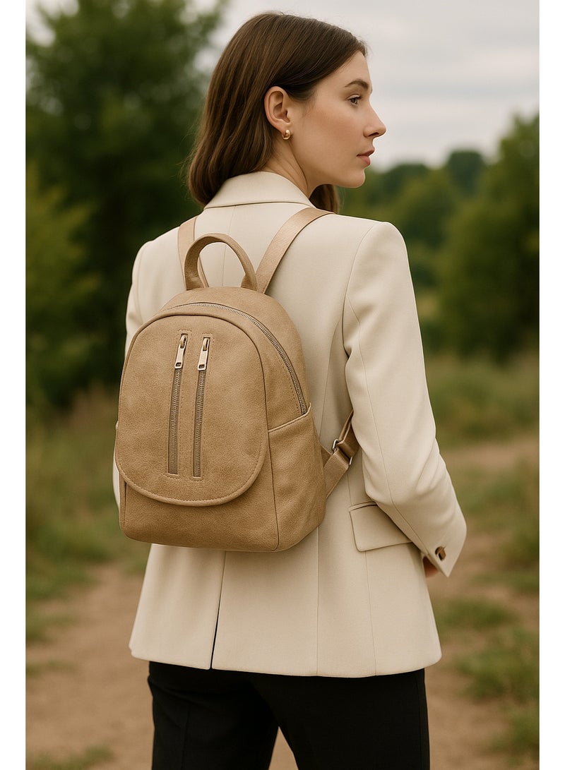 Women’s Leather Backpack for Daily Use – Multi-Pocket Design - Image 3