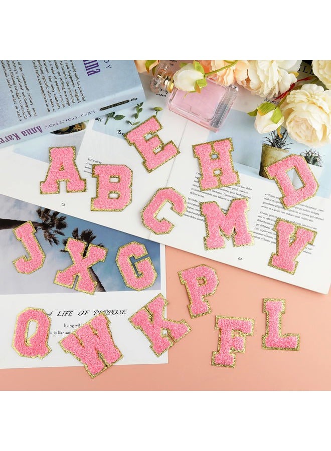 Morcheiong 26 Pcs Self Adhesive Chenille Letter Patches A-Z, Chenille Letters for Clothing, Fabric, Shoes, Bags (Rose Red) - Image 4