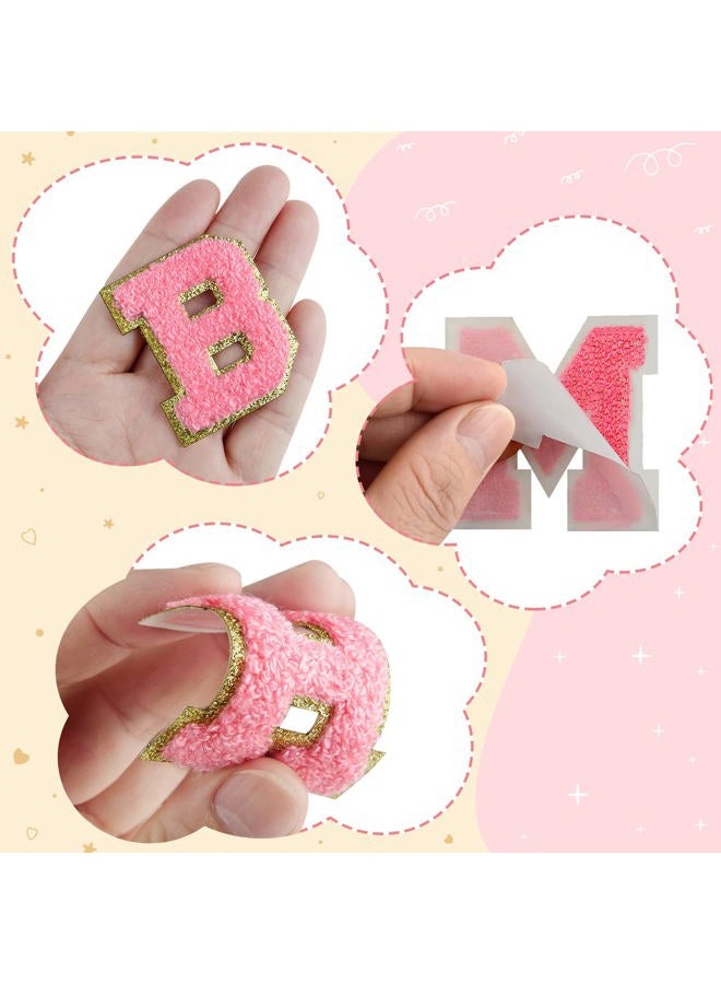 Morcheiong 26 Pcs Self Adhesive Chenille Letter Patches A-Z, Chenille Letters for Clothing, Fabric, Shoes, Bags (Rose Red) - Image 3
