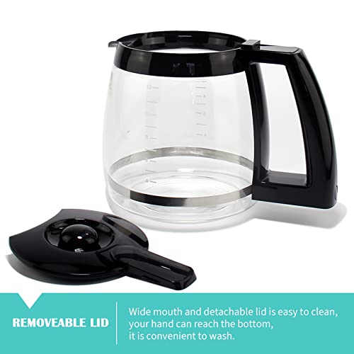 Sendextra 12-Cup Replacement Glass Coffee Carafe for Cuisinart Coffee Maker Models DCC-1200, DCC-1100BK, DCC-2650, CHW-12, CHW-12P1, DGB-550BK, DGB-550BK1, DGB-625BC, DGB-700BC, and SS-12 | Part# DCC-1200PRC - Image 2