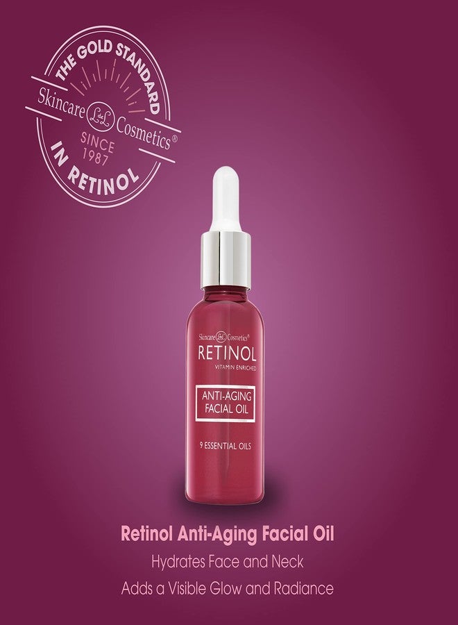 Retinol Anti-Aging Facial Oil - Instantly Adds A Glow To Your Face For A Younger Look - Radiance Booster With Nine Essential Oils Restores Hydration & Nourishment To Your Skin Night & Day - Image 3