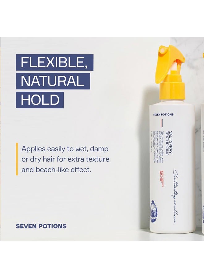 Seven Potions Salt Texturizing Spray For Men 6.8 fl oz - Matte Finish - Texturized Hold Which Works Perfect As Styling Product Primer - Water Based - Texture & Volume - Natural, Vegan, Cruelty Free - Image 2