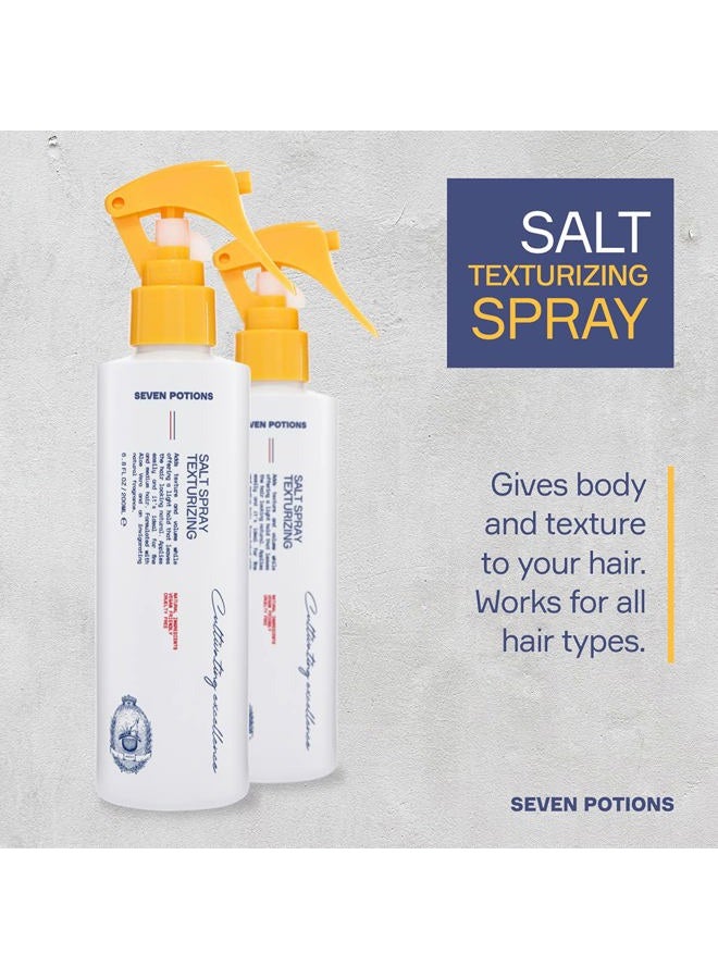 Seven Potions Salt Texturizing Spray For Men 6.8 fl oz - Matte Finish - Texturized Hold Which Works Perfect As Styling Product Primer - Water Based - Texture & Volume - Natural, Vegan, Cruelty Free - Image 4