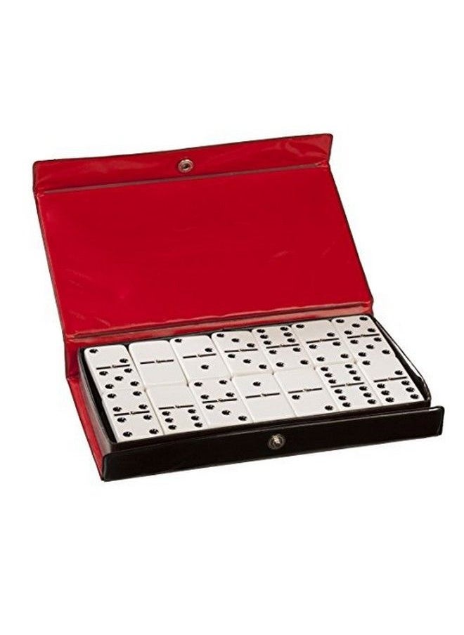 WE Games Twotoned Black & White Double 6 Dominoes With Spinners Club Size  - Image 1