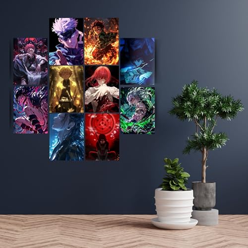 Posters Inc Naruto, Death Note, Goku, Vegeta Neon Anime Posters for Wall, Aesthetic Home Decor Items for Living Room, Birthday Gifts for Men, 300 GSM HD Quality Print A4 Size Set of 10 with Glue Dots - Image 3