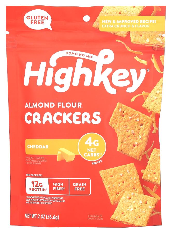 Highkey Almond Flour Crackers Cheddar 2 oz (56.6 g)