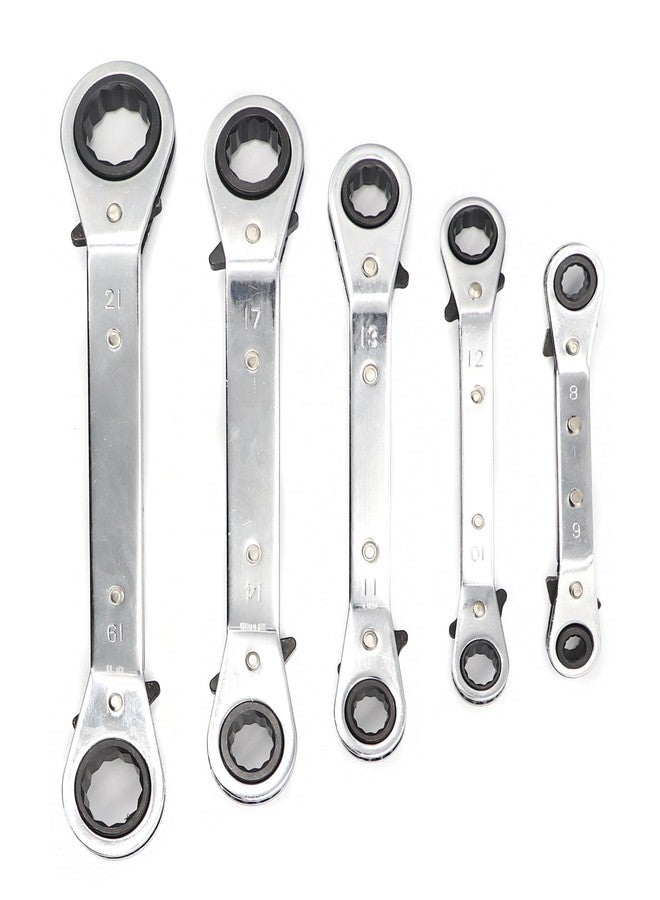 cSeao 5 Pieces Metric Box End Reversible Ratcheting Wrenches Set,Metric Ratchet Box Wrench Set,Repair Wrench Set,Socket Spanner Tool - Image 1
