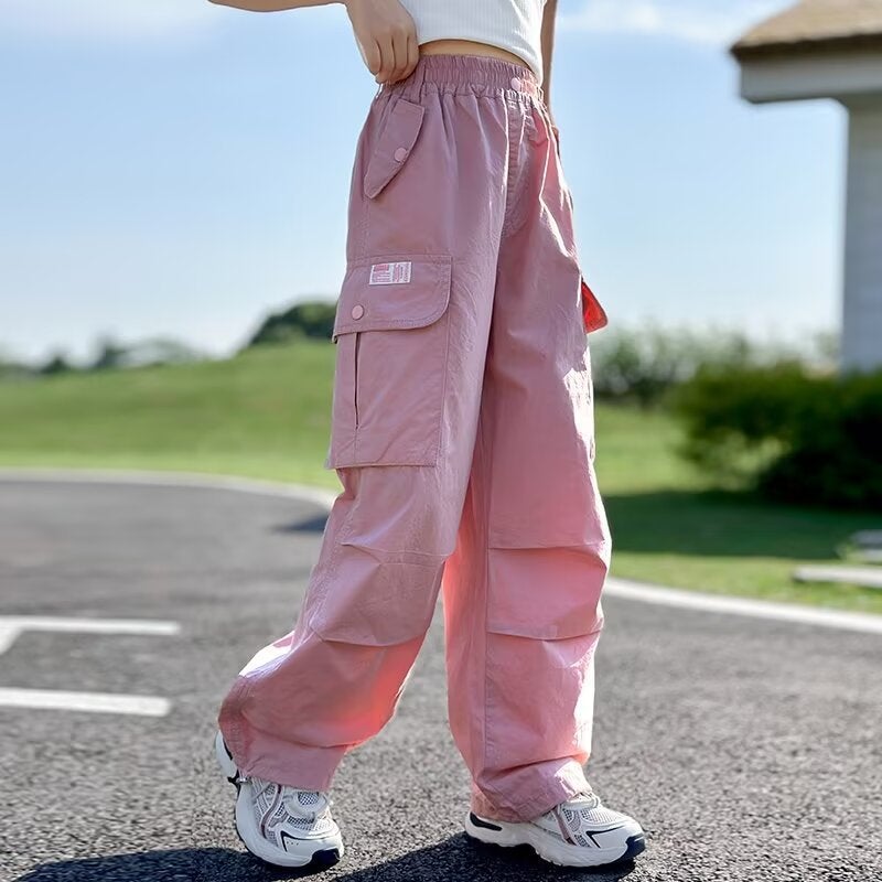 Children'S Wear Girls' Pants Summer Middle And Large Children'S Workwear Casual Pants Loose Mosquito-Proof Girls' Trousers Autumn Wear - Image 3