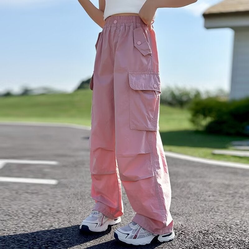 Children'S Wear Girls' Pants Summer Middle And Large Children'S Workwear Casual Pants Loose Mosquito-Proof Girls' Trousers Autumn Wear - Image 4