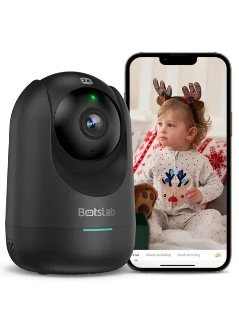 Botslab Indoor Cam Pan Tilt Camera, 2K WiFi Smart Home Security Camera with Human and Moition Detection, Night Vision Baby Monitor Camera and Audio, Works with Alexa - Image 1