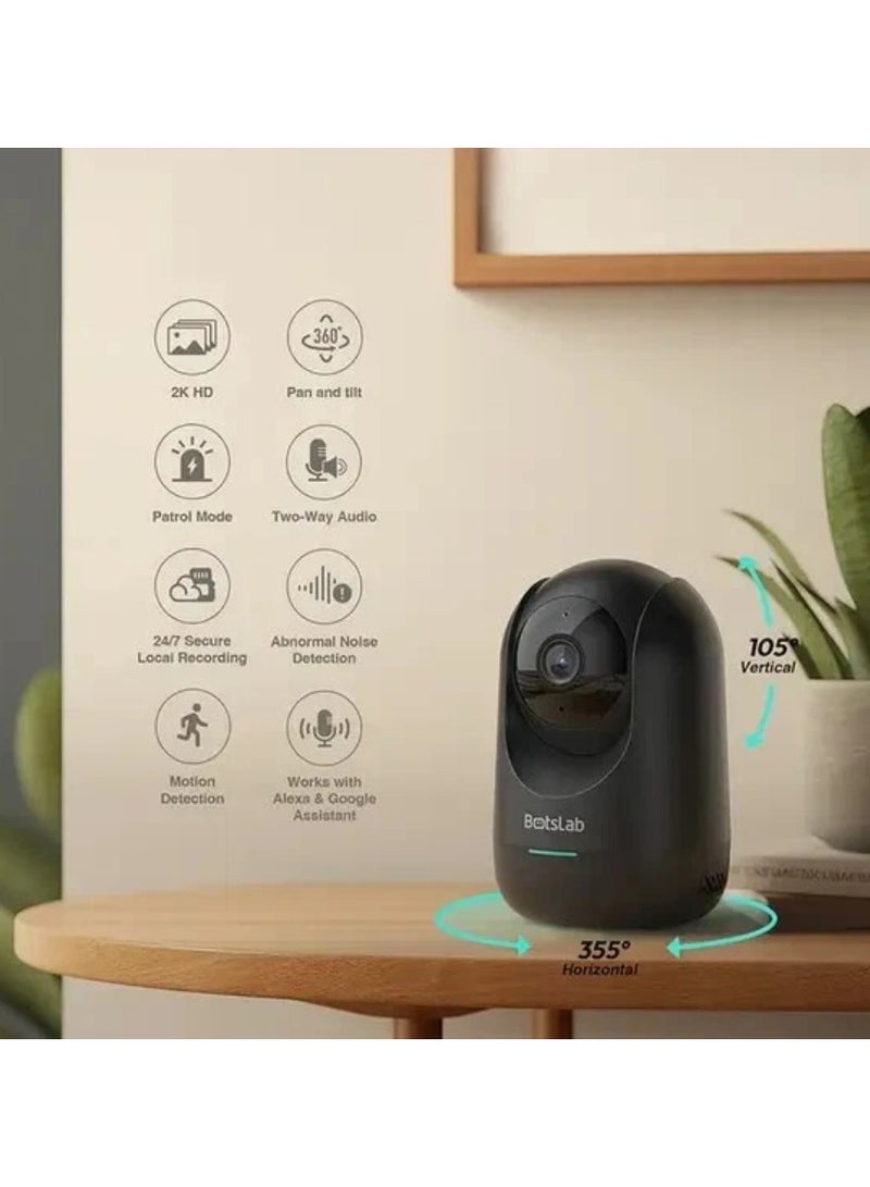Botslab Indoor Cam Pan Tilt Camera, 2K WiFi Smart Home Security Camera with Human and Moition Detection, Night Vision Baby Monitor Camera and Audio, Works with Alexa - Image 5