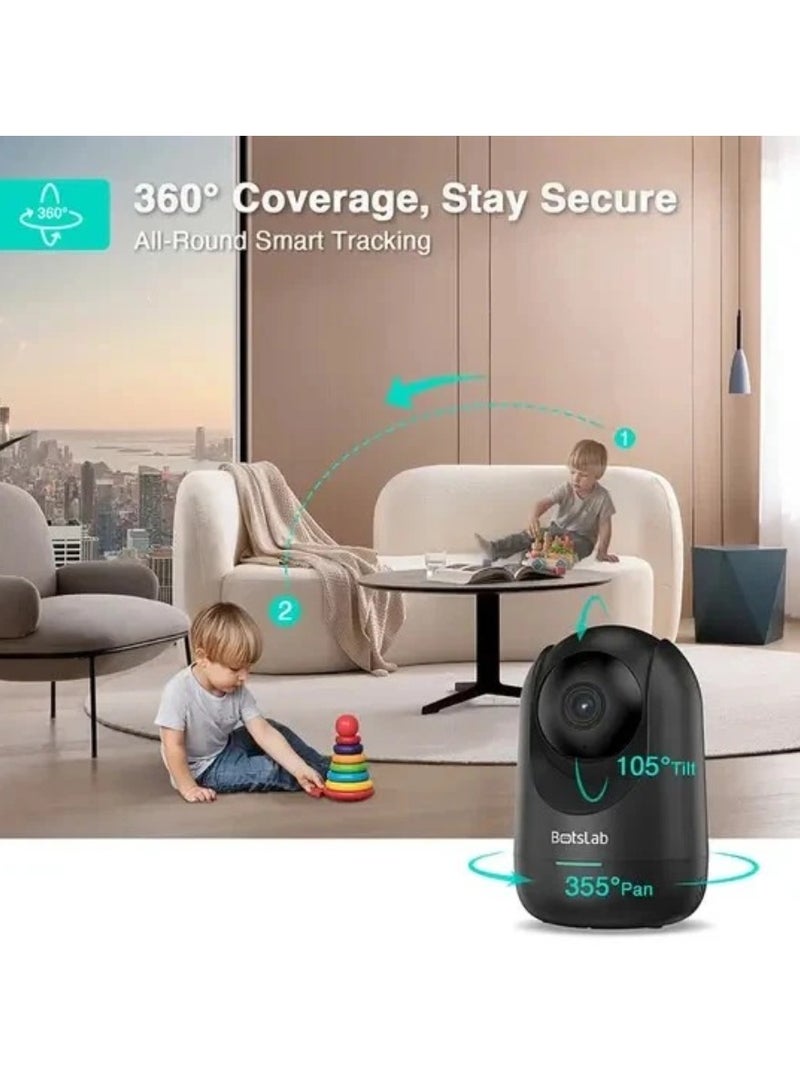 Botslab Indoor Cam Pan Tilt Camera, 2K WiFi Smart Home Security Camera with Human and Moition Detection, Night Vision Baby Monitor Camera and Audio, Works with Alexa - Image 4