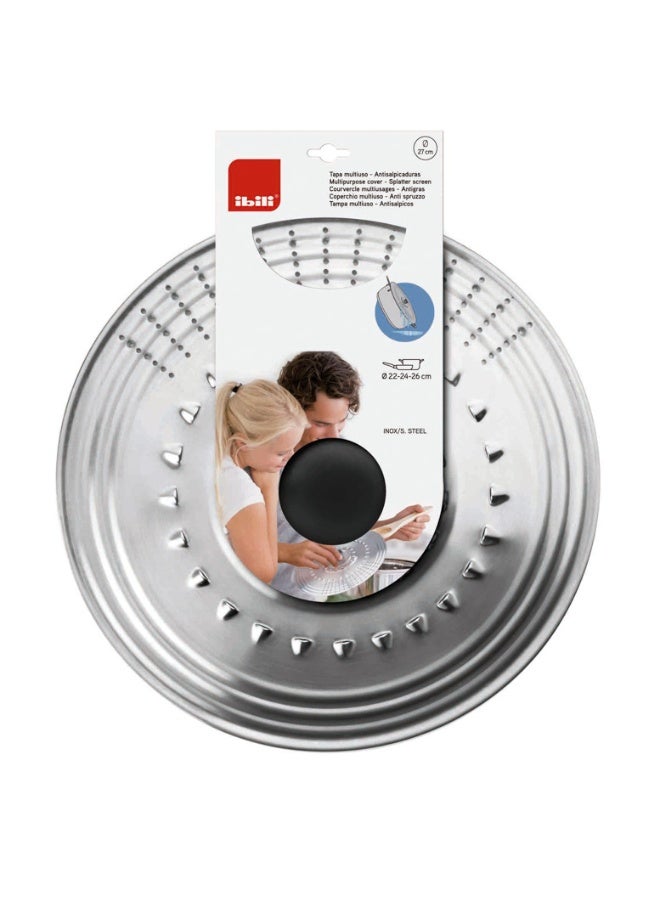 ibili Multipurpose Lid with Holes, Stainless Steel Strainer Cover for Pots and Pans, Steam and Drain Lid for Pasta Vegetables Sauces Soups and Cooking, Durable Kitchen Tool for Home Use - Image 2
