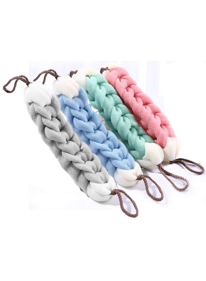 AARainbow 4 Packs Long Stretch Back Sponge with Rope Handles Back Scrubber Body Sponges for Bathing Bath Shower Mesh Sponge Body Deep Cleaning for Men Women BlueGreyGreenPink - Image 3