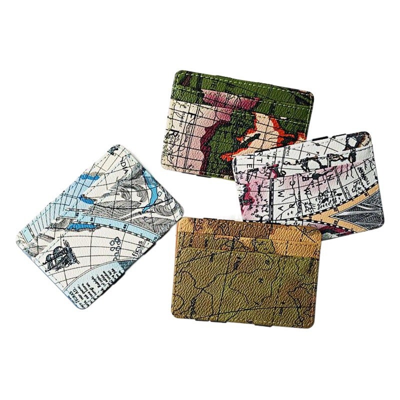 2020 new map pattern creative magic wallet men''s and women''s fashion money clip PU double-sided coin purse cross-border new products - Image 2