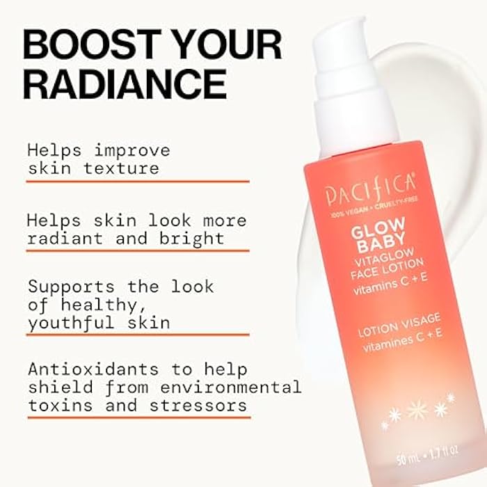 Pacifica Vitamin C Face Lotion Glow Baby VitaGlow Face Moisturizer Glow Recipe, Vitamin E, Antioxidants, Dermatologist Tested 1.7 oz - Image 4