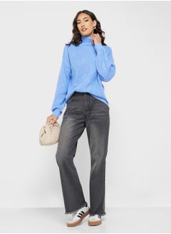 Ginger High Neck Chunky Cable Knit Sweater  - Image 4