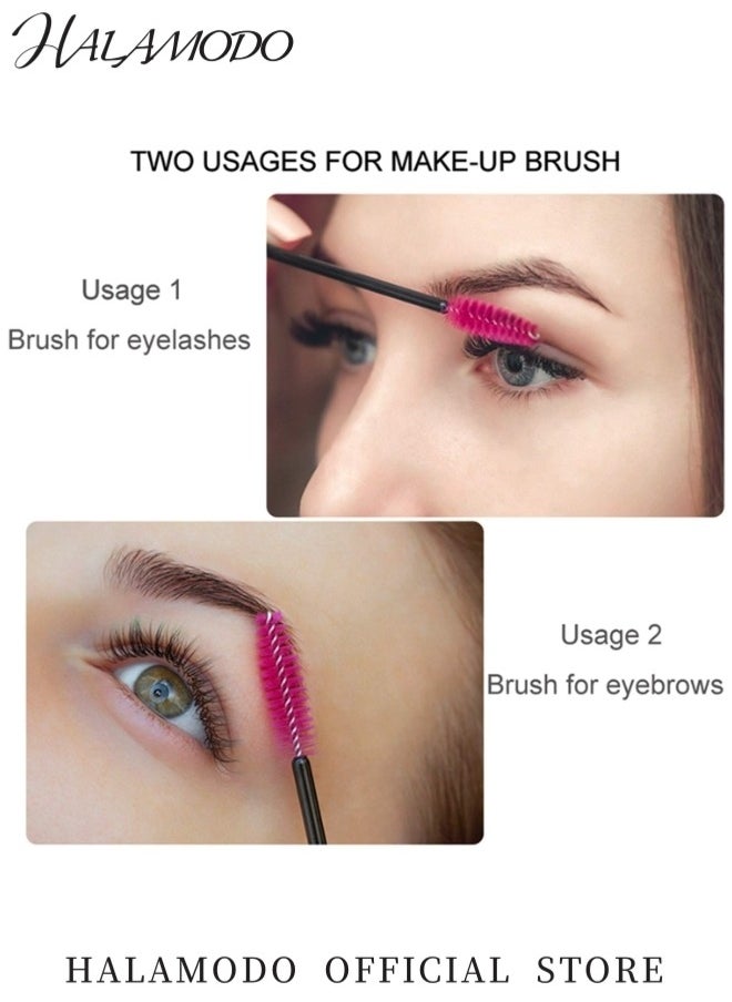 HALAMODO - 50PCS Disposable Eyelash Brushes Adjustable Mascara Wands Makeup Applicator Kits Makeup Supplies Kit Eyelash Spoolies Brushes for Eyelash Extensions and Eyebrows - Image 1