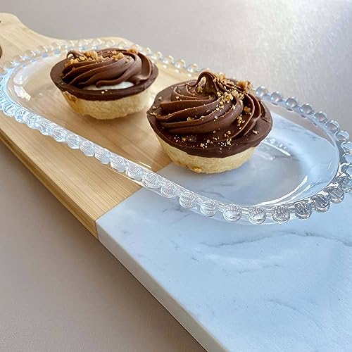 VISMII Crystal Clear Glass Serving Square Shape Dinner Tray Serve Ware for Fruit, Dry Fruits (Pack of 1) - Image 1