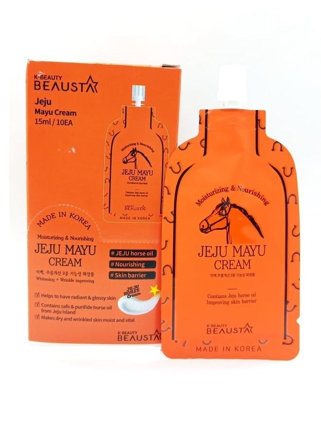 BEAUSTA Pack of 10 Pieces Beausta Jeju Mayu Horsetail Oil Moisturizing Cream 15 ml - Image 3