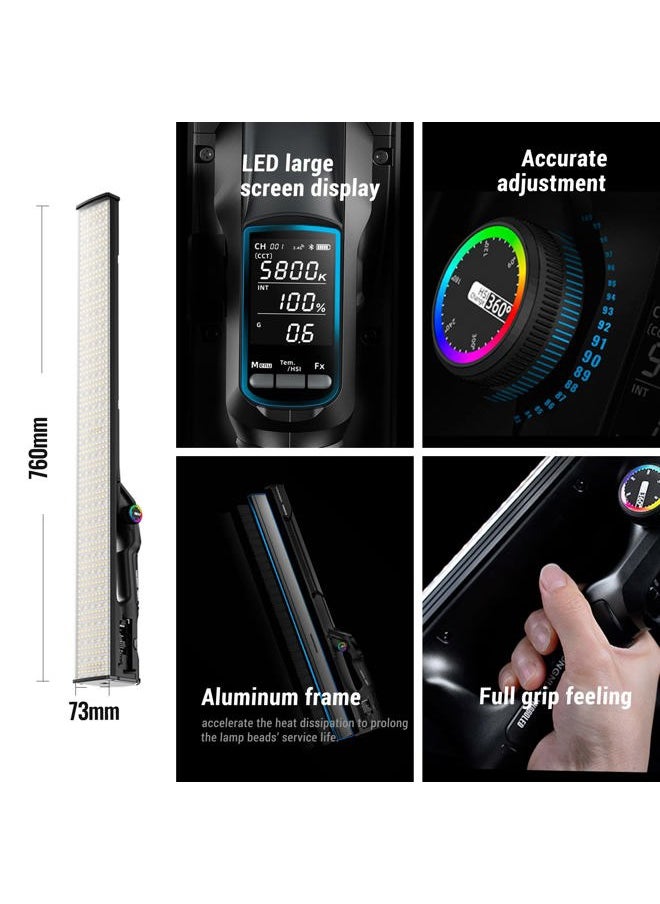 YONGNUO YN660LED LED Video Light, 45W Handheld Wand Light, RGB Full Color LED Tube Light, CRI96 2000K-9900K Adjustable, 31 Lighting Effect, for Photo YouTube Video Photography  - Image 5