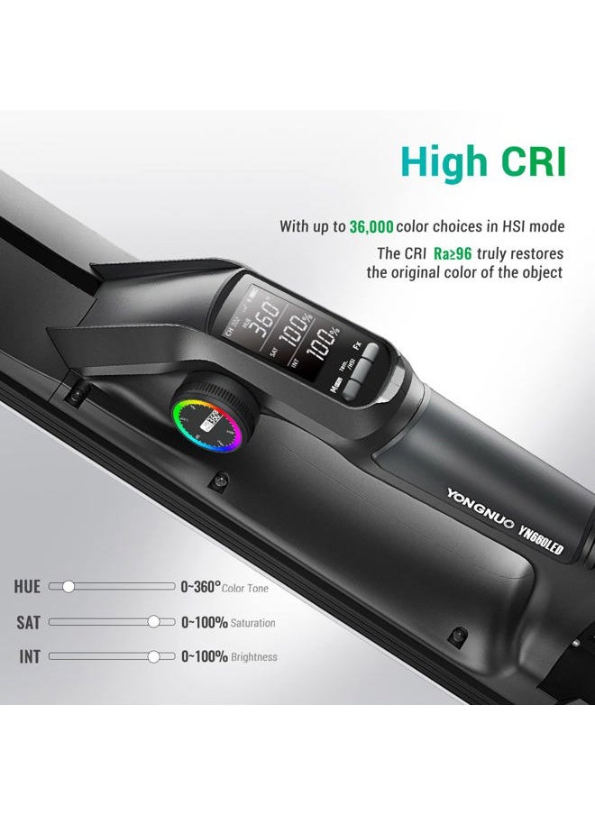 YONGNUO YN660LED LED Video Light, 45W Handheld Wand Light, RGB Full Color LED Tube Light, CRI96 2000K-9900K Adjustable, 31 Lighting Effect, for Photo YouTube Video Photography  - Image 4
