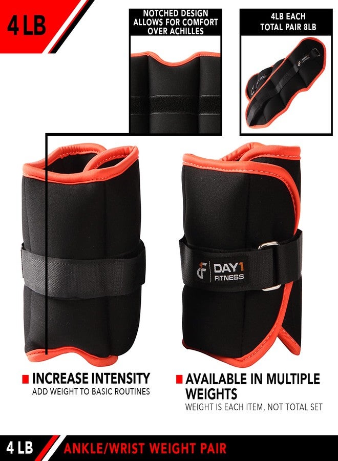 JFIT Ankle Weight Pair 4.0 LBS, Set of 2 with Adjustable Velcro Straps - Breathable, Moisture Absorbent Weight Straps for Men and Women - Comfortable Ankle, Wrist Weights - Image 4