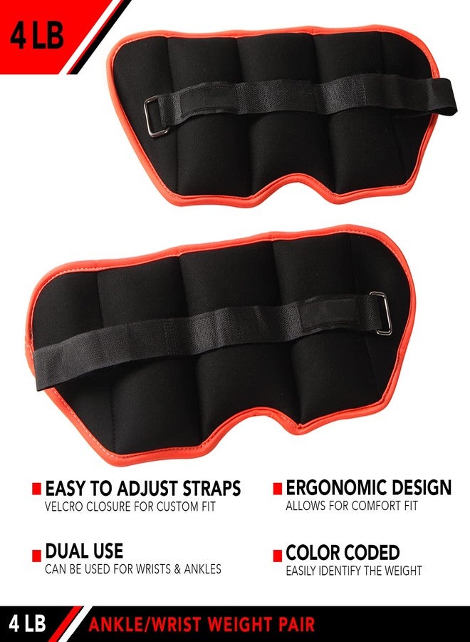 JFIT Ankle Weight Pair 4.0 LBS, Set of 2 with Adjustable Velcro Straps - Breathable, Moisture Absorbent Weight Straps for Men and Women - Comfortable Ankle, Wrist Weights - Image 3