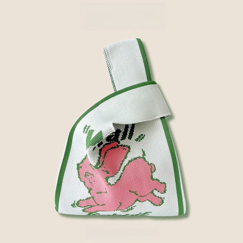 Knitted Bag Gift Bag Cartoon Rabbit Handbag Hand Gift Box Storage Bag Cute Tote Bag - Image 1
