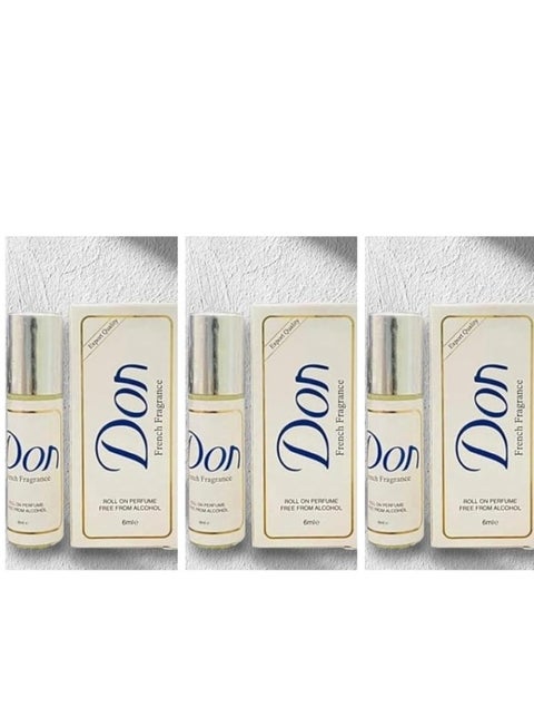 French Fragrance Roll On Perfume 6ml 3 Pcs