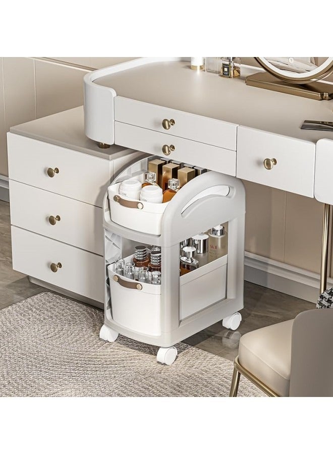 GGEROU Storage cabinet 3 Layer,Thickened Enlarged Organizer with Wheels,Layer Storage Rack,Multi Layer Crevice Storage Basket Shelves for Kitchen,Bathroom,Living Room (Grey-3 Layer) - Image 3