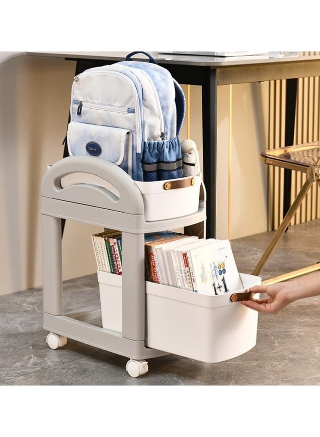 GGEROU Storage cabinet 3 Layer,Thickened Enlarged Organizer with Wheels,Layer Storage Rack,Multi Layer Crevice Storage Basket Shelves for Kitchen,Bathroom,Living Room (Grey-3 Layer) - Image 4