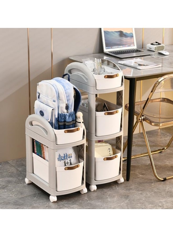 GGEROU Storage cabinet 3 Layer,Thickened Enlarged Organizer with Wheels,Layer Storage Rack,Multi Layer Crevice Storage Basket Shelves for Kitchen,Bathroom,Living Room (Grey-3 Layer) - Image 5