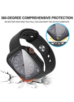 Generic Case with Screen Protector for Apple Watch Series 9 8 7 45mm, Overall Protective Cover, Built-in Tempered Glass Film High Sensitivity （Black）  - Image 5