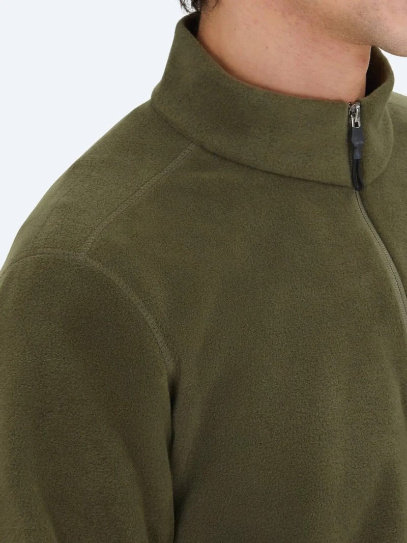 Kip Khaki Turtleneck Plain Sweatshirt - Image 4