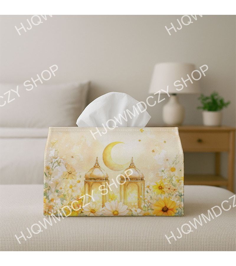 Islamic Lantern Tissue Box 4.3x5.1in Durable Fabric Decor for Home Kitchen Car - Image 5