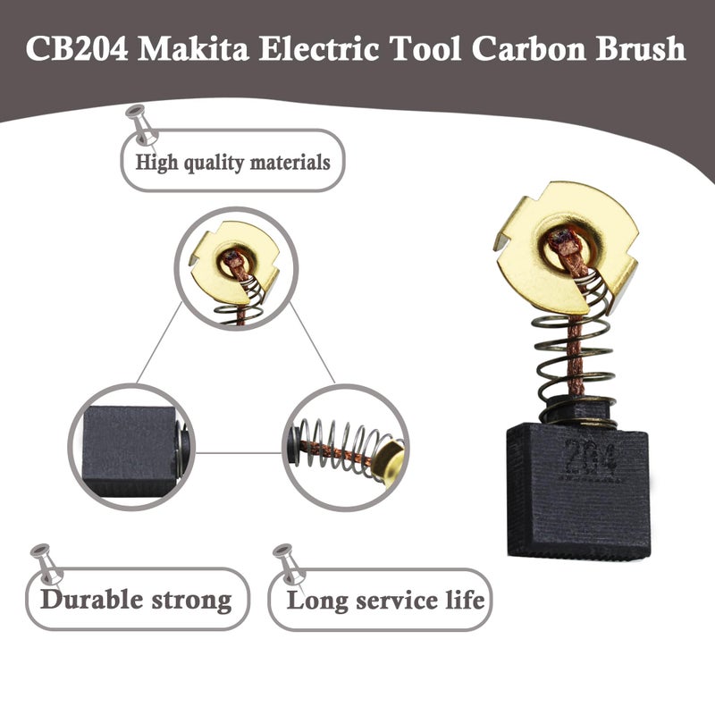 Follde CB204 Replacement for Makita GA7021 Carbon Brushes, Fits For Makita Angle Grinder CB-204 CB204 CB203 CB202 CB200 191953-5 191957-7, 4 Pcs - Image 3