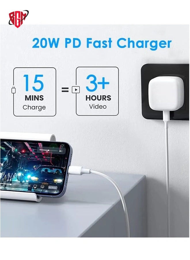 BGM - iPhone 20W Charger Apple MFi Certified‘ USB C Plug Fast Charge and USB C to Lightning Cable 2M PD Power Adapter Compatible with iPhone 13 Pro Max 13 12 SE2020 11 XR XS Max X 8 Plus iPad Pro Air Mini - Image 1