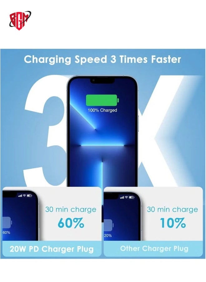 BGM - iPhone 20W Charger Apple MFi Certified‘ USB C Plug Fast Charge and USB C to Lightning Cable 2M PD Power Adapter Compatible with iPhone 13 Pro Max 13 12 SE2020 11 XR XS Max X 8 Plus iPad Pro Air Mini - Image 1