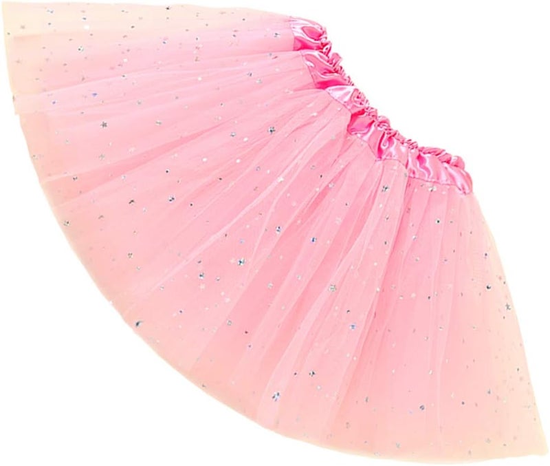 Womens Adult Sparkle Elastic 3 Layered Tulle Tutu Skirt