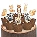 Aukolass 24 Pcs Woodland Cupcake Toppers and Wrappers Jungle Safari Zoo Cake Decorations Food Picks for Animal Theme Baby Shower Birthday Party Supplies - Image 2