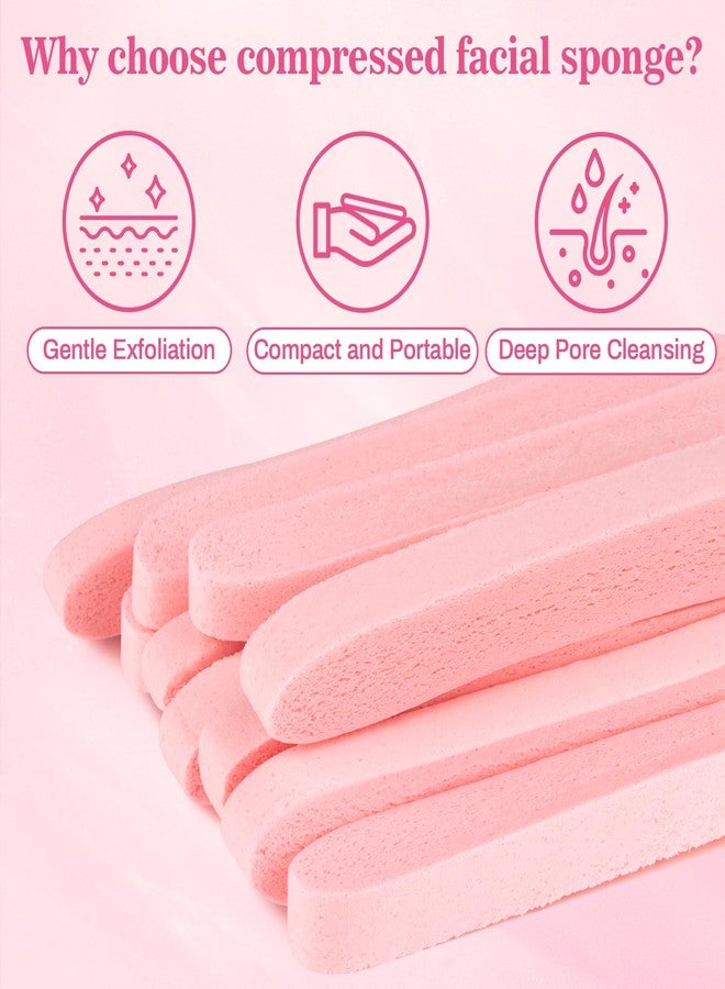 RAQEHO 60pcs Compressed Facial Sponges - Round Face Sponge Disposable Travel Facial Cleansing Pads Makeup Sponge for Face Wash Exfoliating Remover Skin Care Beauty Tool Esthetician Essential（Pink） - Image 5